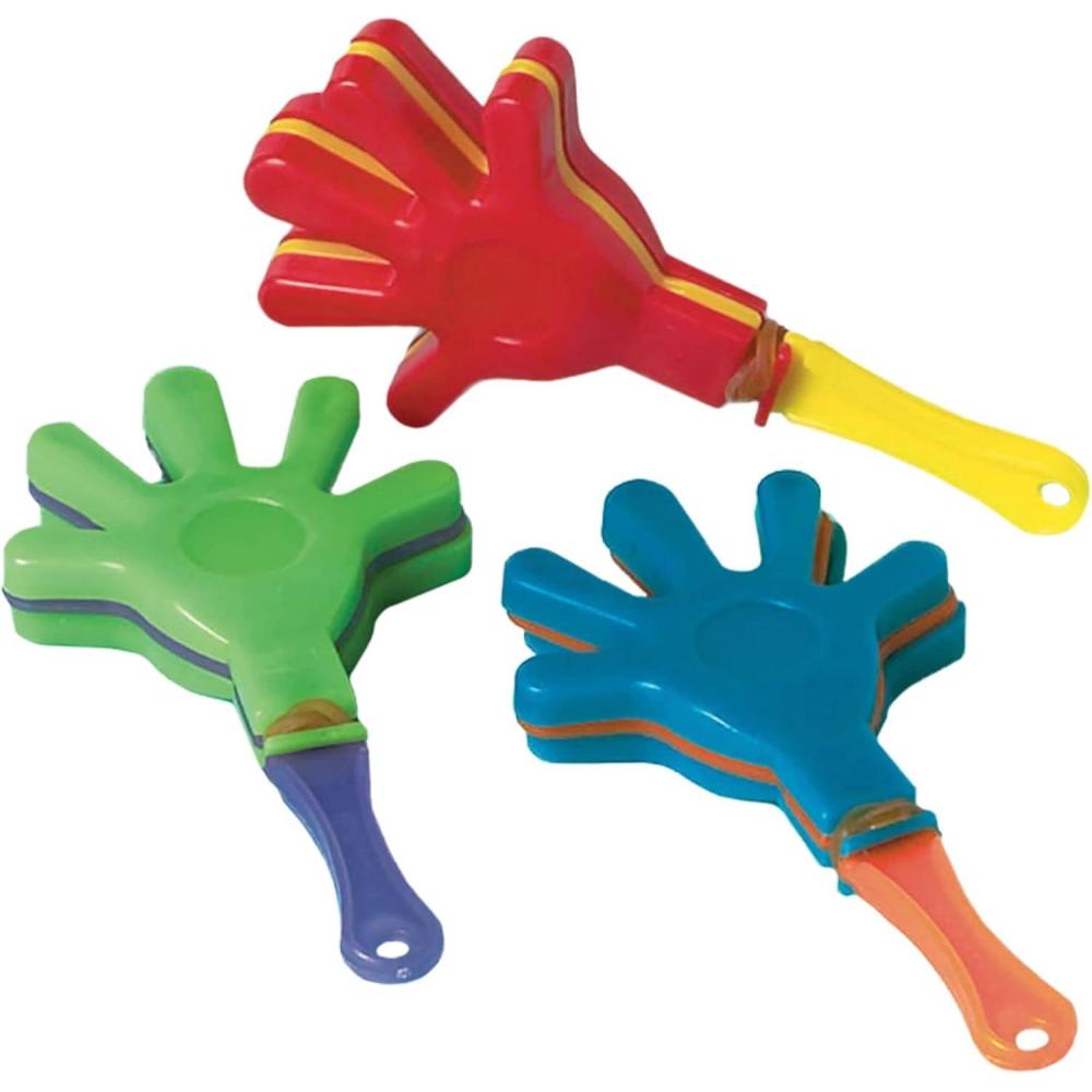 imageColorful Mini Hand Clapper Party Favors 35quot x 175quot x 038quot Pack of 12 Assorted Color Plastic Noisemakers Perfect for Kids Parties Celebrations and Events3 12 x 1 34 x 38
