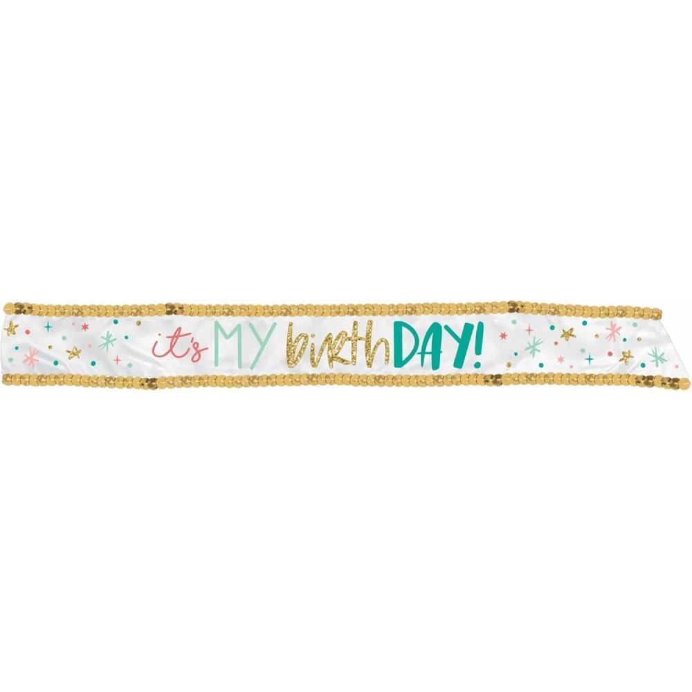 imageEyeCatching Multicolor Happy Cake Day Fabric Sash  30quot 1 Piece  Perfect for Birthdays and PartiesHappy Cake Day