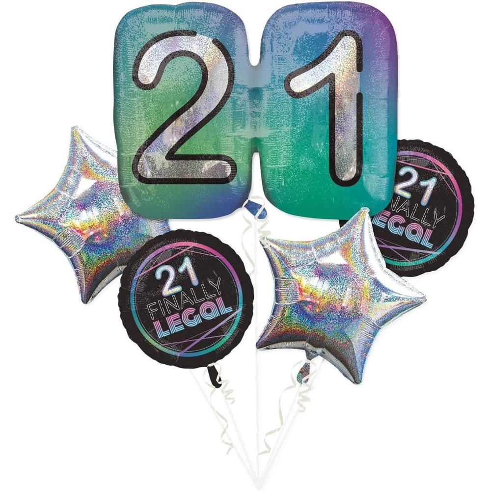 imageFinally 21 Birthday Foil Balloon Bouquet 5pc