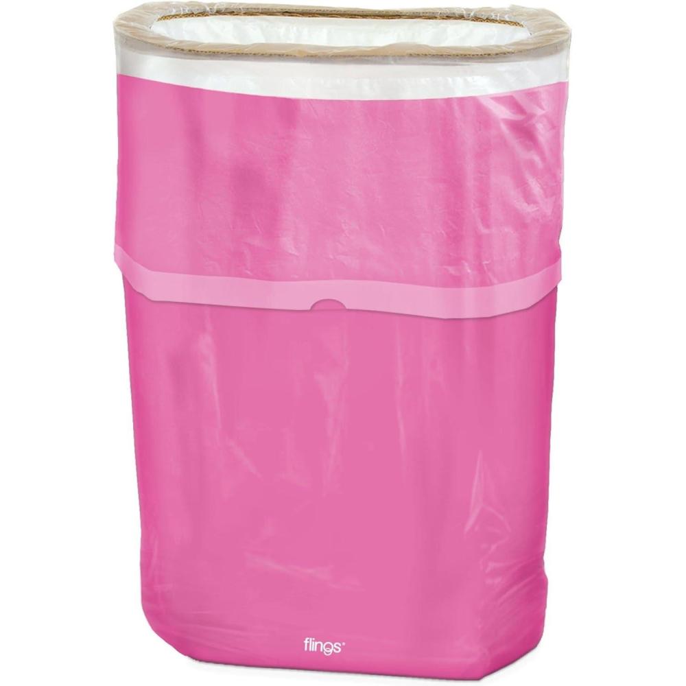 imageFlings Bin Disposable Trash Can for Parties  22 inches x 15 inches  13 Gallon Plastic Pop Up Garbage Can 1 Bright Pink Disposable Garbage Can for Party and EventsBright Pink