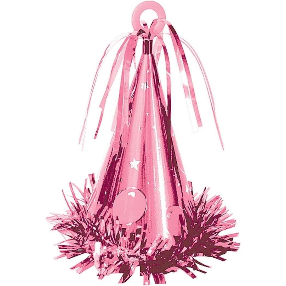 imageFoil Fringe Iridescent Party Hat Balloon Weight 6oz  Pack Of 1  Versatile Centerpiece ampamp Anchor For BalloonPink