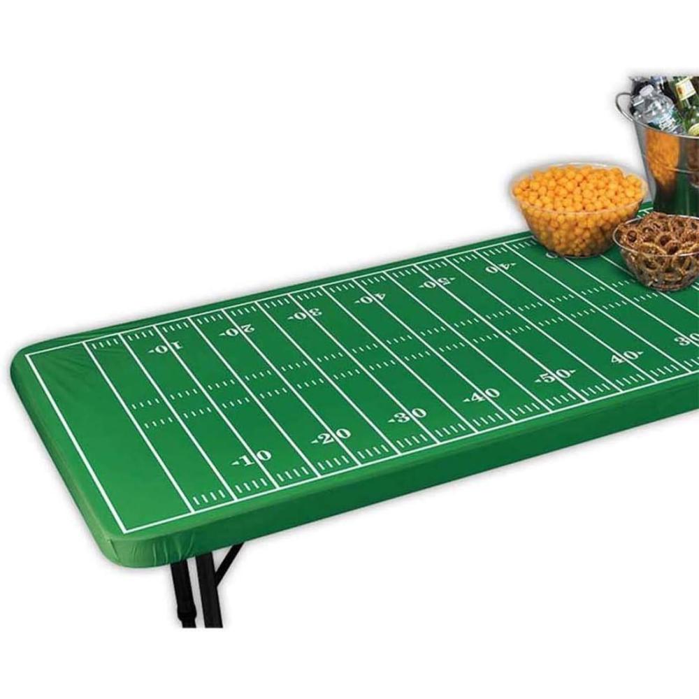 imageFootball Field Table Cover with Elastic Edge  72quot x 36quot 1 Pc  Durable ampamp Vibrant Green Colors for Game Day ampamp Tailgate Parties72 x 36