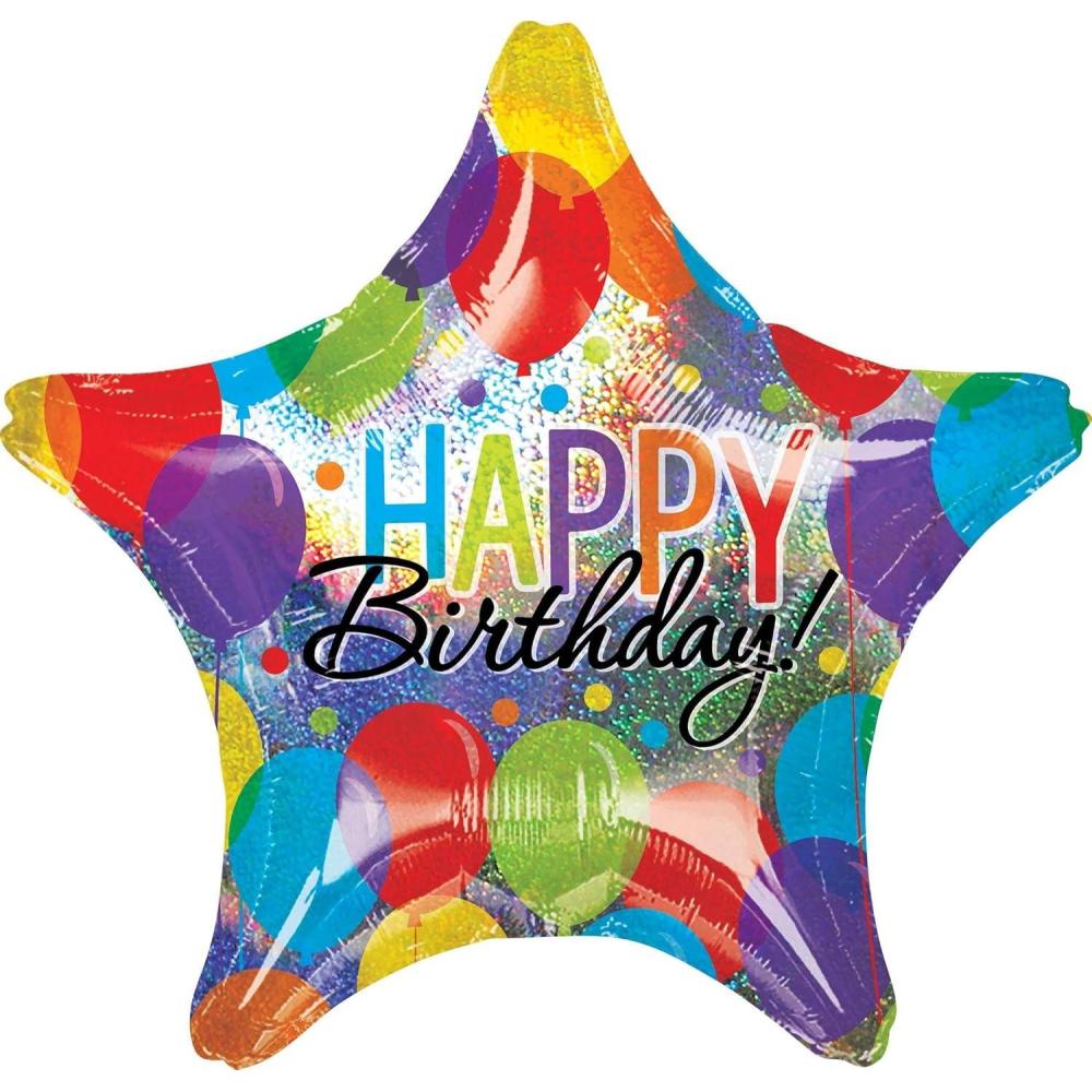 imageGiant Rainbow Balloon Bash Star Happy Birthday Balloon 28in