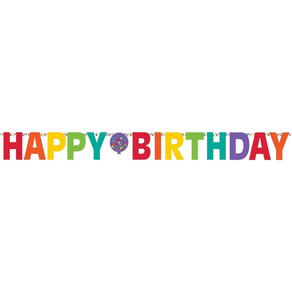 imageGiant Rainbow Happy Birthday Banner  108quot x 125quot Pack Of 1  Multicolor Paper Letter Sign  Vibrant ampamp Festive Party Decoration
