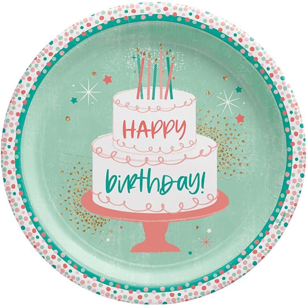 imageLimited Edition Happy Birthday Aged To Perfection Multicolor Foil Round Paper Plates  105quot Pack of 8  Vibrant Design  Perfect Party Tableware For Milestone CelebrationsHappy Cake Day
