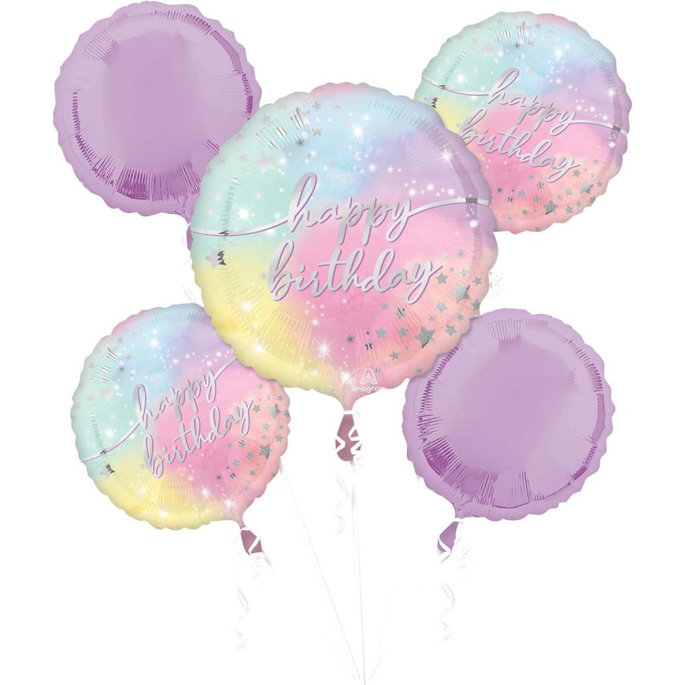 imageLuminous Birthday Foil Balloon Bouquet 5pc