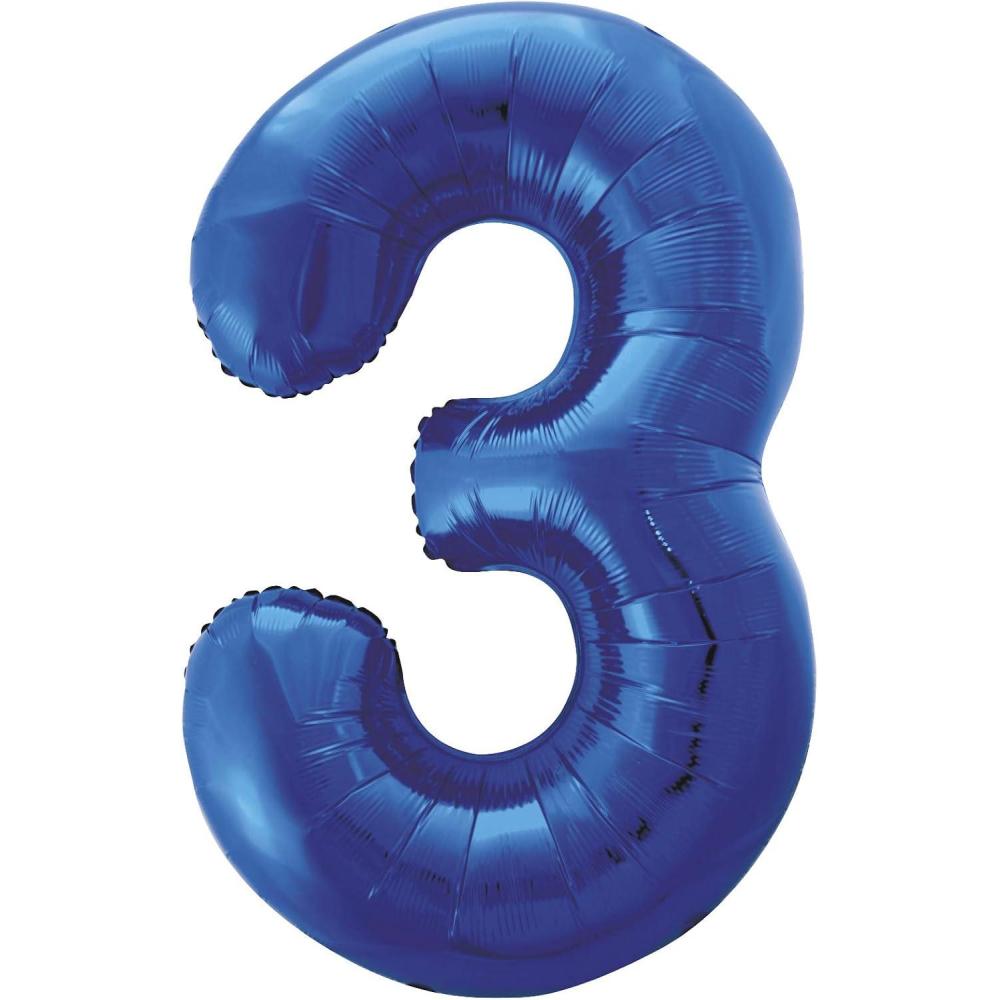 imageMayflower Distributing 63706 34 IN 3 BLUE NUMBER SHAPE BALLOON PKG