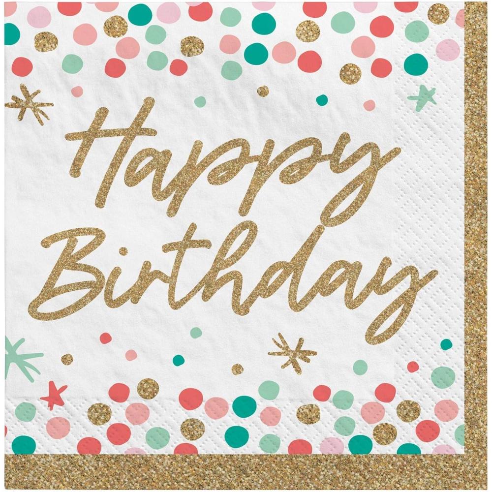 imageMulticolor Luncheon Napkins  65quot x 65quot 36Pack  Vibrant ampamp Disposable Paper Napkins for Birthday Parties and Celebrations Wish Big BirthdayWish Big Birthday