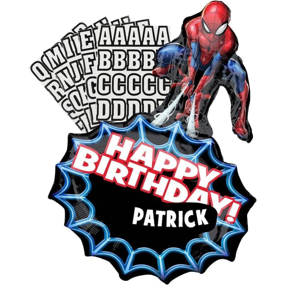 imagePersonalized SpiderMan Birthday Balloon Kit 23in x 34in