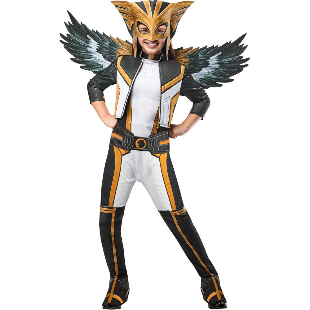 imageRubies Hawk Girl Kids Girls Superman Movie Costume Jumpsuit with Attached Shoe Covers and Headpiece