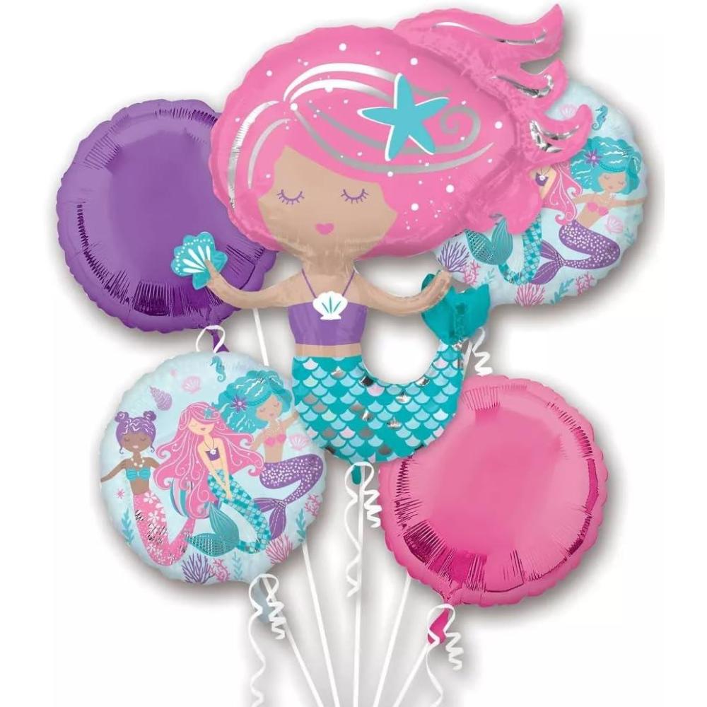 imageShimmering Mermaid Bouquet of Foil Balloons 5 Pc