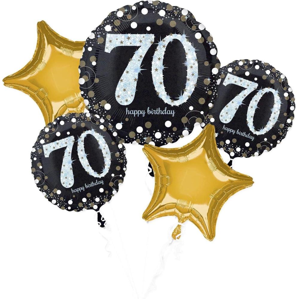 imageSparkling Celebration 70th Birthday Foil Balloon Bouquet 5pc