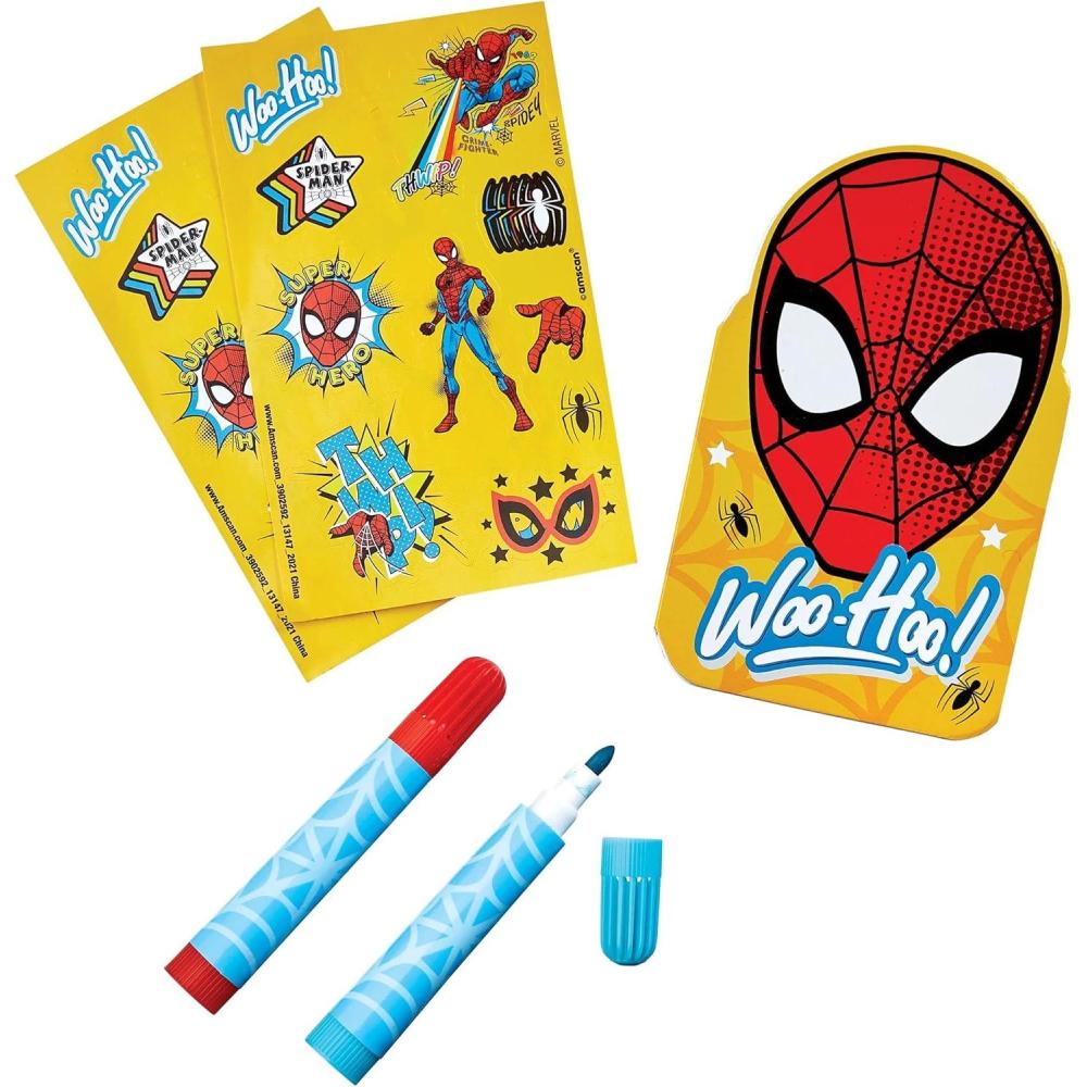 imageStationery Set 5quot x 3quot  Pack of 5  Colorful Gluebound Notebook 2 Sticker Sheets ampamp 2 Markers  The Perfect Gift for Kids Creative ampamp Fun Learning SpiderManSpiderMan