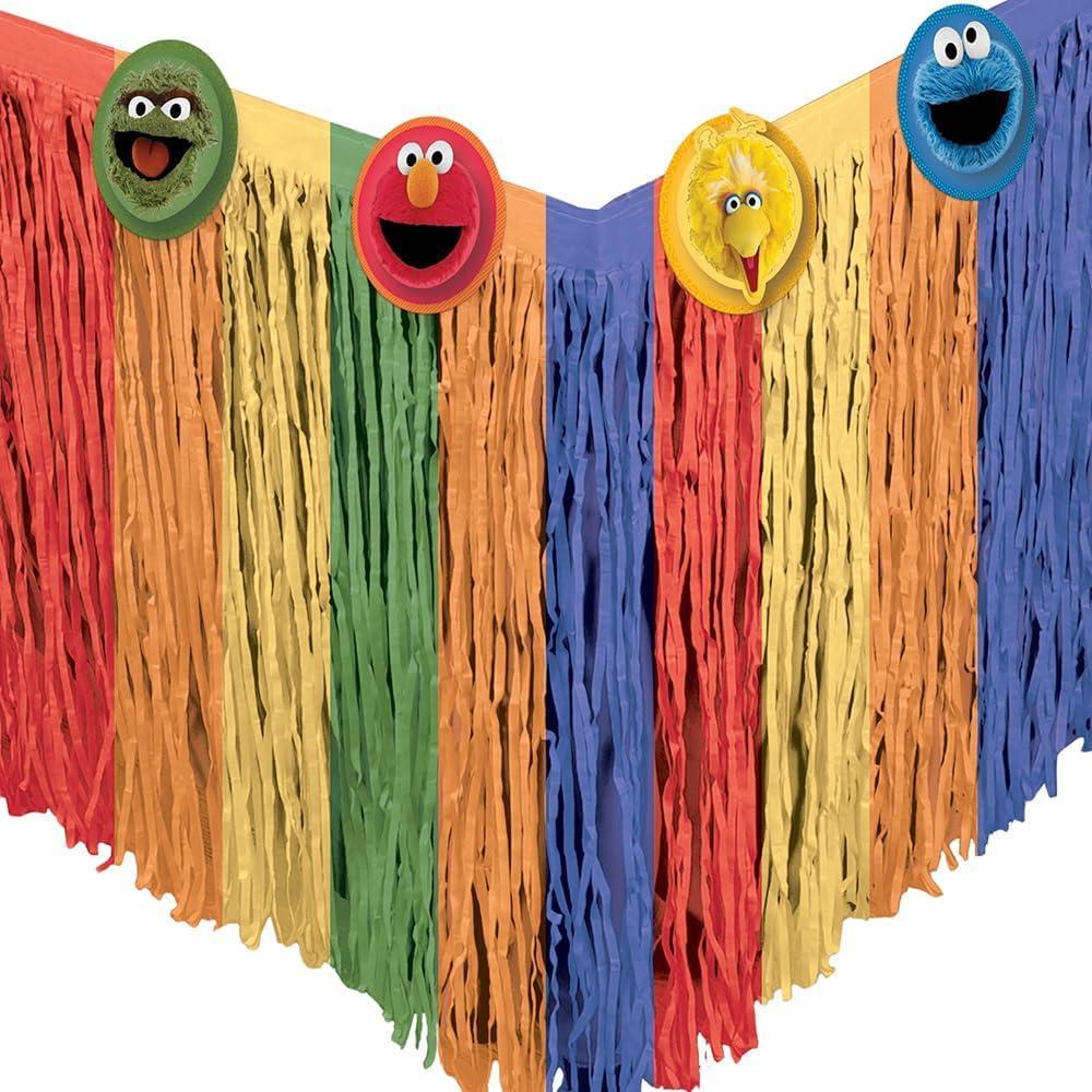 imageStunning Everyday Sesame Street Paper Table Skirt 29quot x 10 1 Piece Vibrant Colors ampamp Premium Material Perfect for Parties ampamp Events
