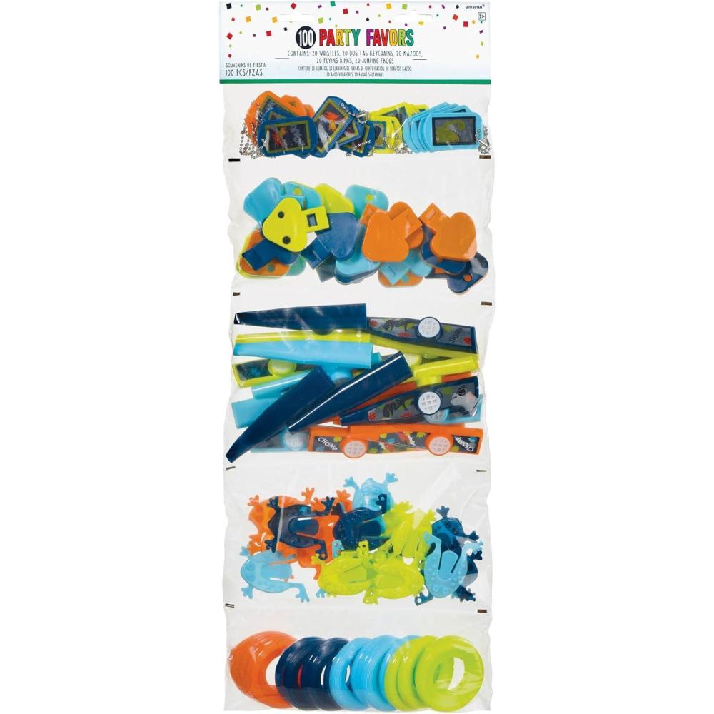 imageUnicorn Super Mega Mix Value Pack Favors 22quot x 925quot 100 Piece Assorted Plastic Party Favors Perfect Party Favor for All OccasionsDinosaur