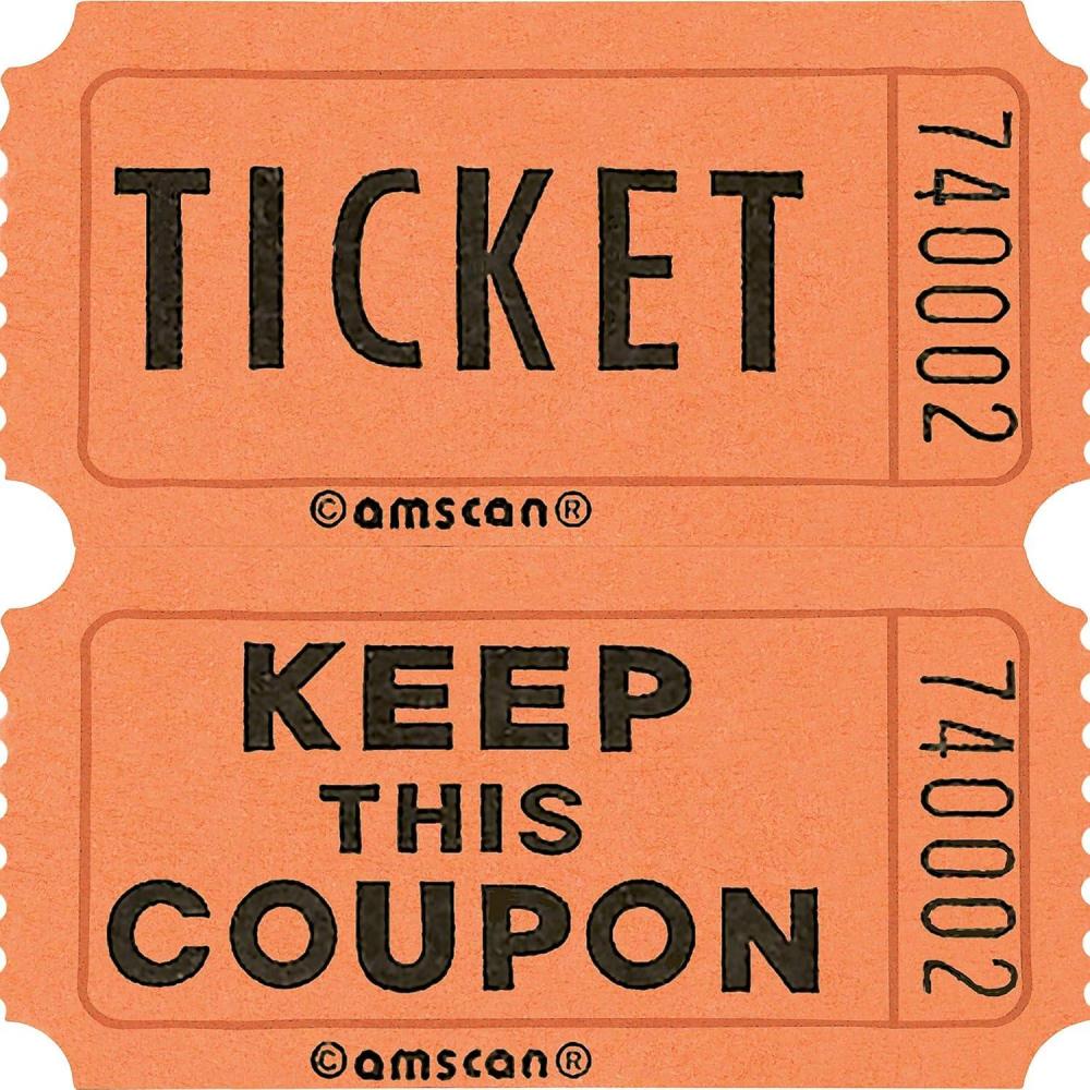 imageVibrant Orange Double Ticket Rolls  2quot x 2quot 1 Roll of 2000 Tickets  Durable ampamp Versatile for Events Fundraisers ampamp Giveaways