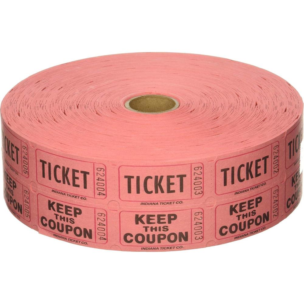 imageVibrant Pink Double Ticket Rolls  2quot x 2quot 1 Roll of 2000 Tickets  Durable ampamp Versatile for Events Fundraisers ampamp Giveaways
