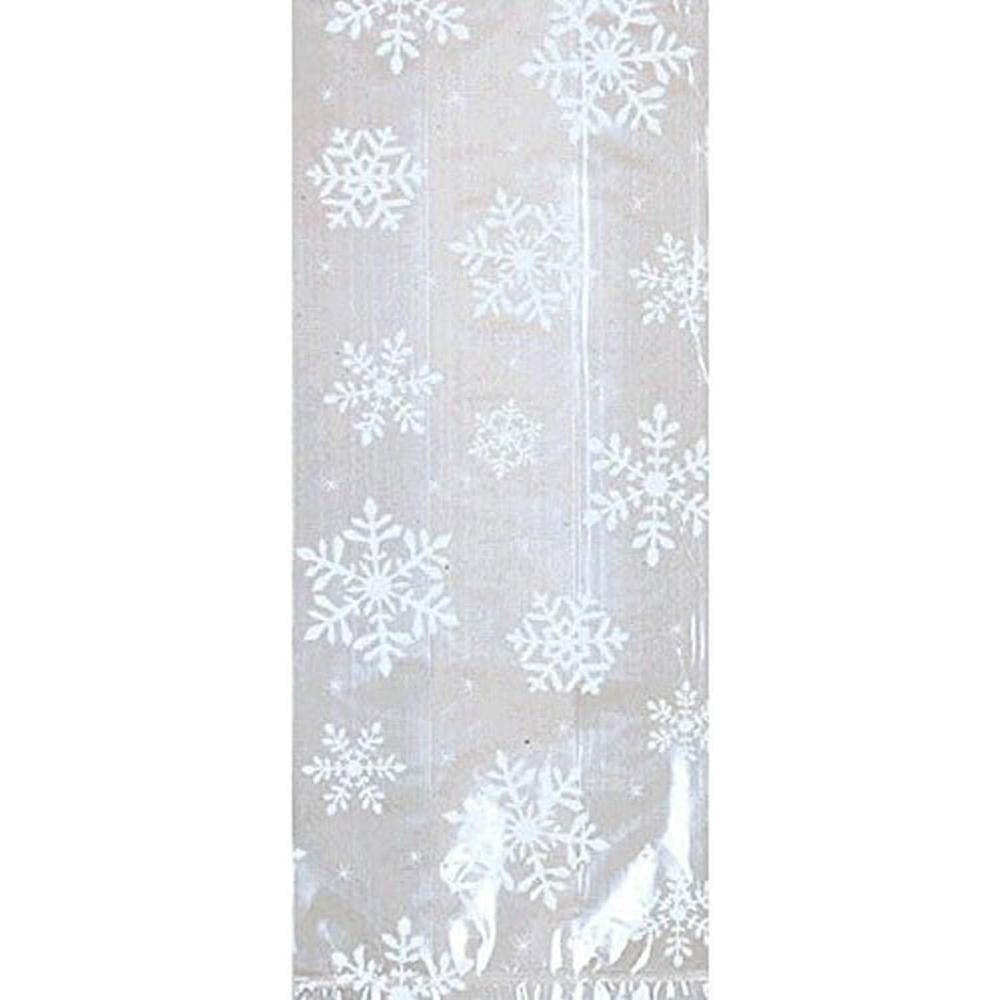 imageWhite Snowflakes Small Cello Party Bags 95quot x 4quot 20 Pcs Perfect for Christmas New Year and Other Holiday Celebrations20 Count Pack of 1