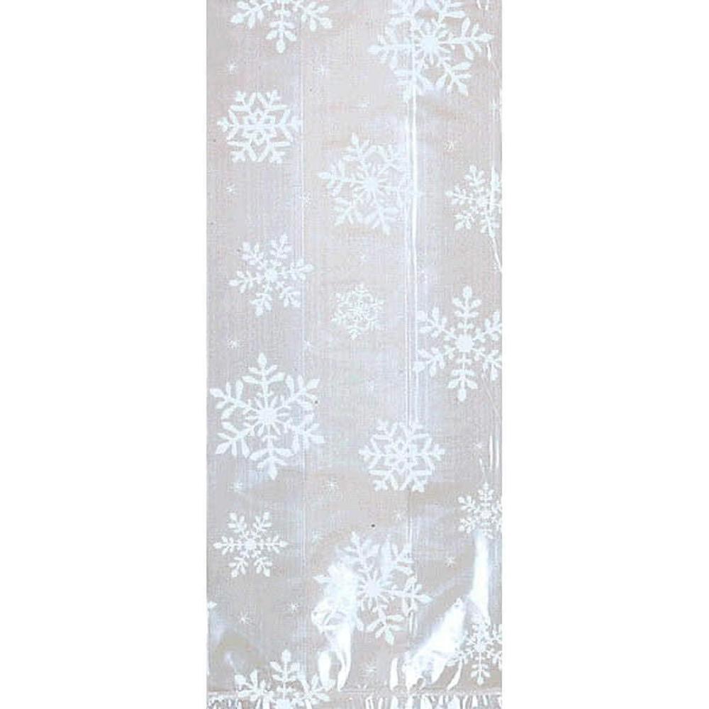 imageWhite Snowflakes Small Cello Party Bags  95quot x 4quot 20 Pcs  Perfect for Christmas New Year and Other Holiday Celebrations240 Count Pack of 1