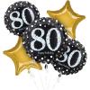 image80th Birthday Foil Balloon Bouquet 5pc  Sparkling Celebration