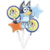 imageBluey Happy Birthday Party Bingo Blue Heeler Dog Puppy 5 Piece Mylar Balloon Set Made in the USA