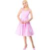 imageRubies Barbie Perfect Day Costume Dress in Pink from the Barbie Movie with Belt and Hair Bow For Adult Women