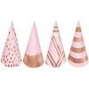 imageVibrant Blush Birthday Mini Cone Hats  4quot Pack of 12  Chic ampamp Fun Party Accessory  Ideal Design for Kids ampamp Adults