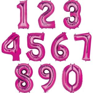 34in Bright Pink Number Balloon (7)(Pink)