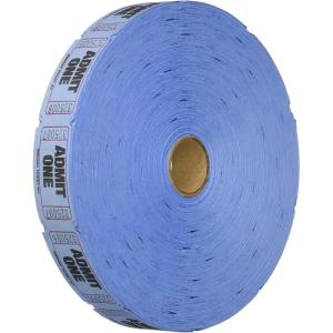 Admit One Blue Ticket Roll – 1″ x 2″ (1 Roll of 2,000 Tickets) – Ideal for Events, Raffles, & Entry Control(Blue)