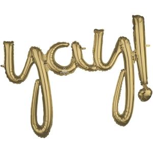 Air-Filled White Gold Happy B-Day Letter Balloon Banner, 2pc(25″H x 35″W)