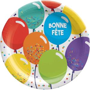 Amscan 542706 Happy Cake Day Plate, 7-inch Diameter, Pink(Bonne Fete)