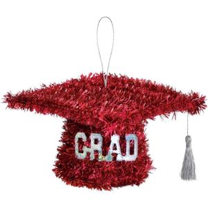 Amscan 5x3IN RED GRAD CAP TNSL