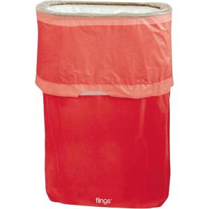 Amscan Apple Red Flings Pop-Up Trash Bin, 22 x 15 x 10/13 Gallon(Red)