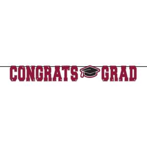 Amscan ConGradulation Paper Banner 130″ x 9″(Maroon)