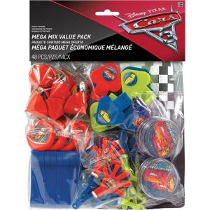 Amscan Disney ‘Cars 3’ Mega Mix Value Pack, Party Favor(Pack of 48)