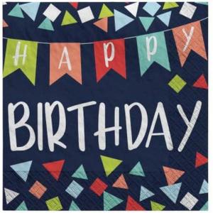 Amscan Let’s eat cake Paper Party Napkins – 5″ x 5″ | Green | Pack of 16(A Reason to Celebrate)