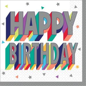 Amscan Let’s eat cake Paper Party Napkins – 5″ x 5″ | Green | Pack of 16(Here’s To Your Birthday)