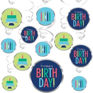 Amscan Modern Birthday Swirl Decorations (Pack of 12) – 5″ & 7″ – Includes Swirls with Cutouts – Perfect for Unforgettable Birthday Celebrations