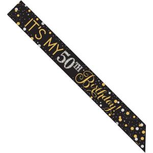 Amscan Party Supplies Sparkling Celebration Add‑Any‑Age Sash, 60″, Multicolor(60″)