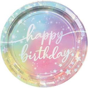 Amscan Round Plates, 7″ (8-Pack) – Vibrant Premium Quality Party Plates, Perfect for Parties & Events, Luminous