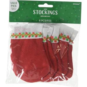 Amscan Santa’s Delight Red & White Mini Felt Christmas Stockings – 5″ (Pack of 6) – Perfect For Festive Holiday Decor & Gifts(12 Packs of 6)