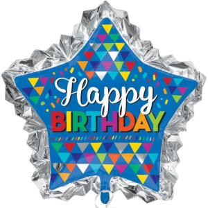 Anagram Amscan 336001 34 x 32-inch Primary Sketchy Patterns Happy Birthday Foil Super