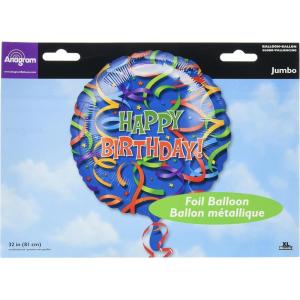 Anagram International, 32″, Multicolor Celebration Streamers Birthday Balloon