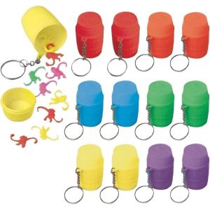 Assorted Colors Monkey Game Plastic Keychain – 2″ x 1.5″ (Pack Of 1) – Perfect For Kids’ Parties, Favors & Collection – (72 Pcs.)