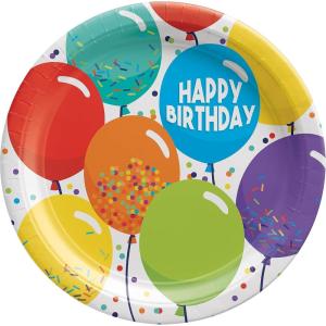 Birthday Celebration “Happy Birthday” Round Paper Plates – 9″ (Pack of 60) – Disposable Party Plates for Joyful Celebrations(9″)