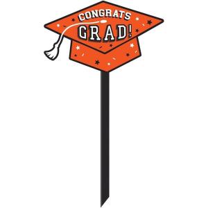 Blue “Congrats Grad” Lawn Sign – 9.75″ x 13.6″ (1 Pc.) – High Quality Material – Perfect Graduation Celebrations & Decorations(multi-colored)