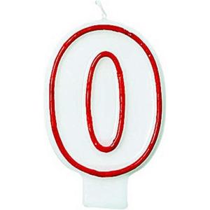 Bold Red & White Flat Molded #2 Candles – 3-Inch, 1 Piece – & Eye-Catching Design – Perfect for Celebrations & Anniversaries(3″)