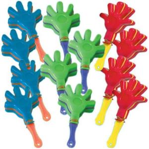 Colorful Mini Hand Clapper Party Favors – 3.5″ x 1.75″ x 0.38″ (Pack of 12) – Assorted Color Plastic Noisemakers – Perfect for Kids Parties, Celebrations, and Events(6 Packs of 12)