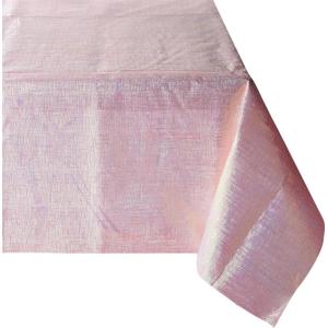 Dazzler Rectangular Pink Opalescent Disposable Tablecover – 54″ x 102″ (1 Pc.) – Premium Easy Clean-Up Plastic Tablecloth – Perfect for Parties & Events(Pink)