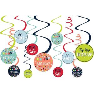 Finally 21 Spiral Decorations – Pack of 12 – Iridescent Hot-Stamped Foil Spirals with Cutouts – Perfect for 21st Birthday Celebration Decorations(A Reason to Celebrate)